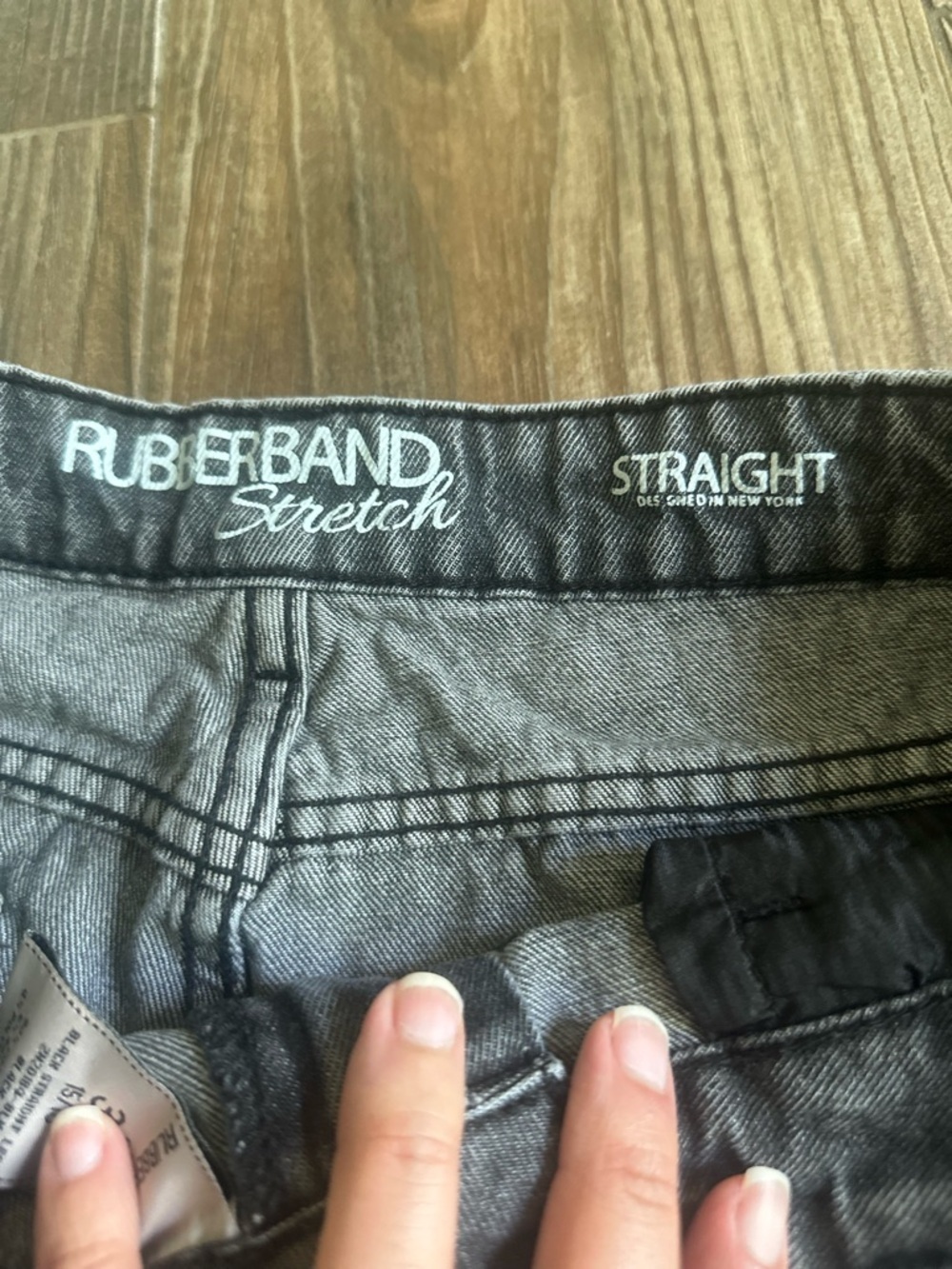 Women's High-Rise Wide Straight Leg Jeans in Washed Gray Black - Picture 6 of 12